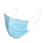 Adult Earloop Face Mask Blue Color Disposable 3 Ply Face Mask